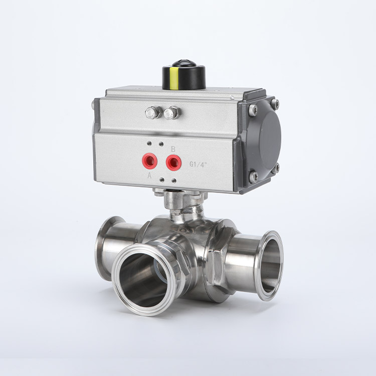 气动快装三通球阀